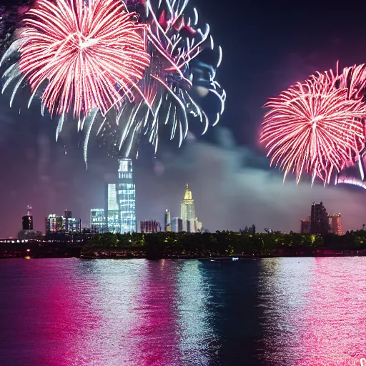 Image similar to Vérifié “Amazing fireworks, view from Ellis Island, 4th of July. Sony A7, f/2