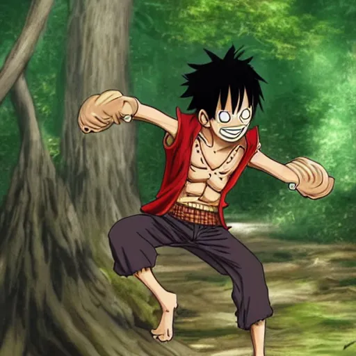Prompt: luffy deep forest