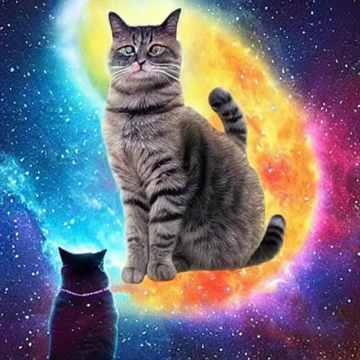 Prompt: galaxy cat god of cats