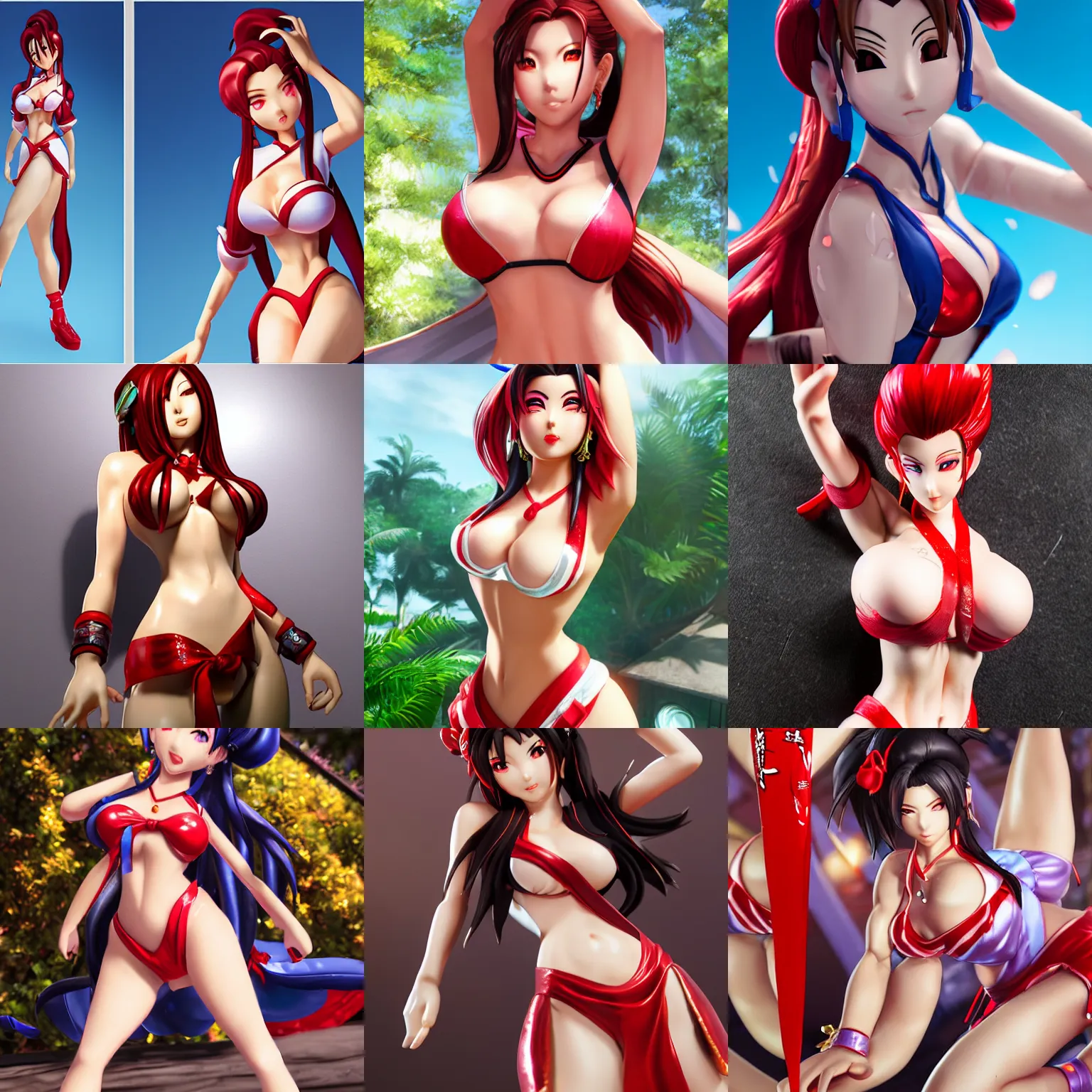 Prompt: mai shiranui, cg society contest winner, detailed, glisten