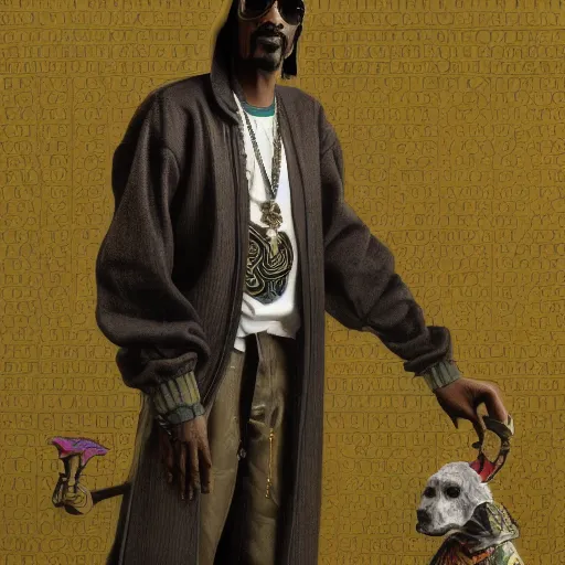 Image similar to Snoop Dogg as a cartoon character endgame boss, D&D, fantasy, intricate, cinematic lighting, highly detailed, digital painting, artstation, concept art, smooth, sharp focus, illustration, art by Akihiko Yoshida, Greg Rutkowski and Alphonse Mucha