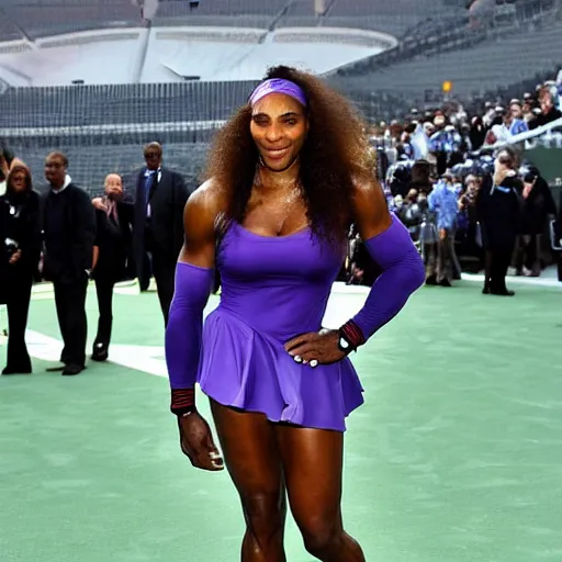 Prompt: Serena Williams showing off her legs for the Roman Colosseum mob::They love it and are cheering