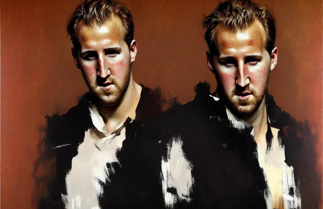 Image similar to portrait of harry kane!!!!!!!!!!!!!!!!!!!!!!!!!!!, detailed face, detailed painting, epic lighting, by ilya repin, phil hale and kent williams