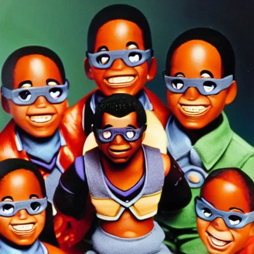 Prompt: steve urkel g. i. joe candid 1 9 8 0 s children's show, detailed facial expressions