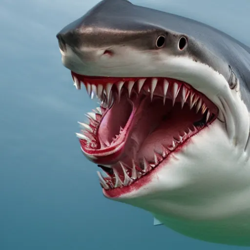 Image similar to shark with human teeth