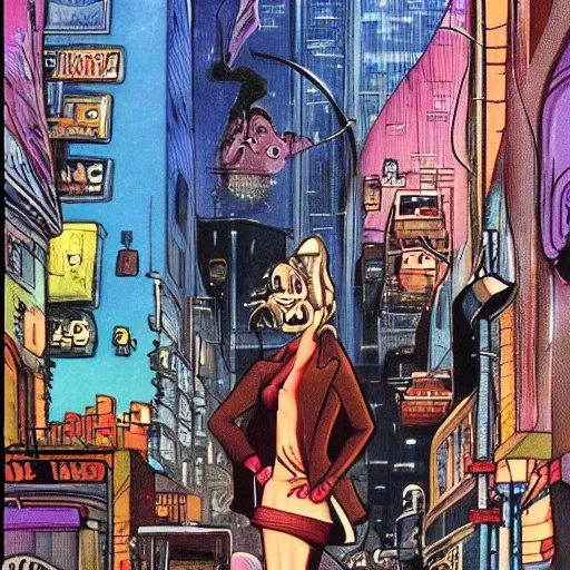 Prompt: a portrait of a character in an urban environment by Ralph Bakshi