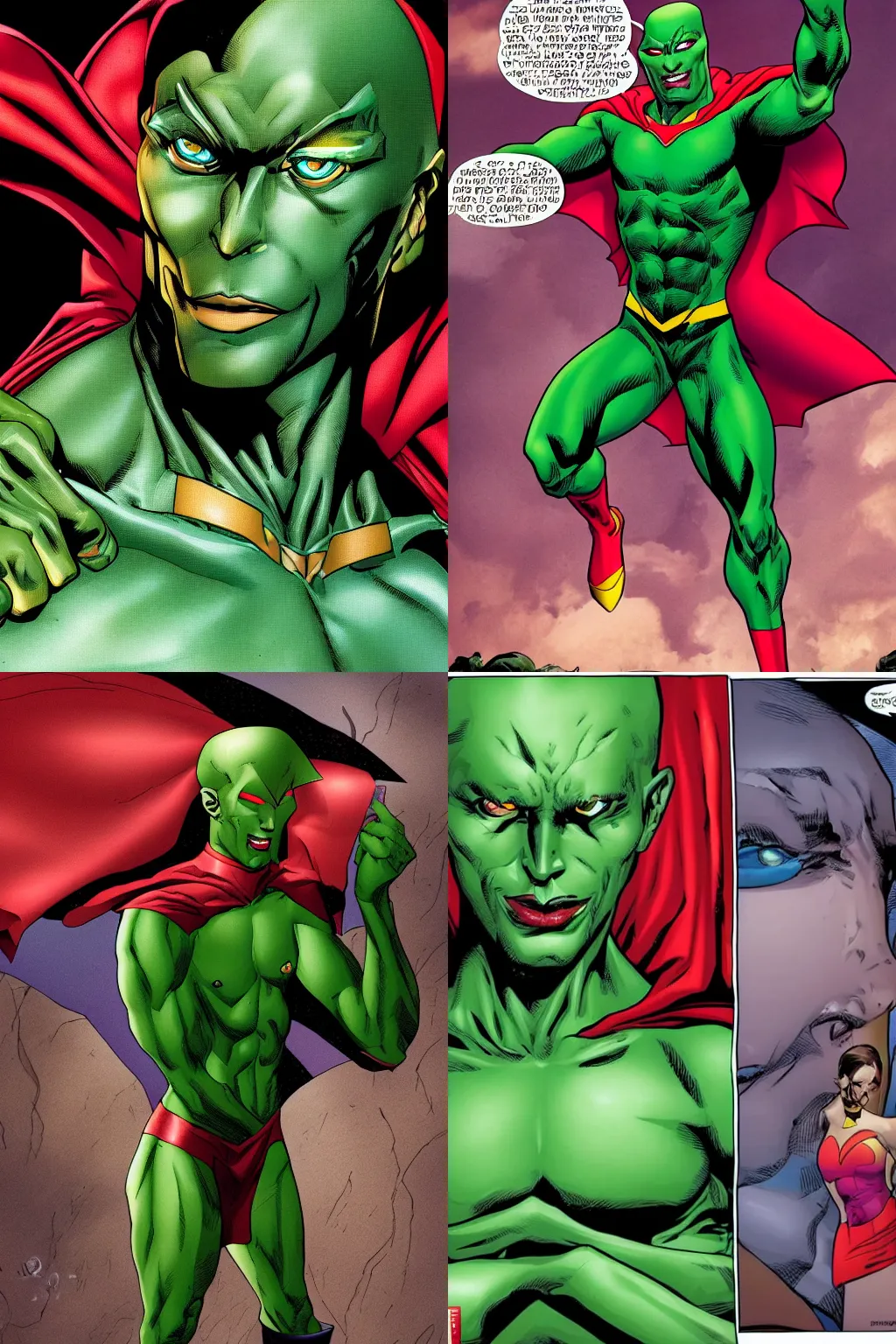 Prompt: Martian Manhunter is transforming into Emma Watson as Photo taken with Nikon D750
