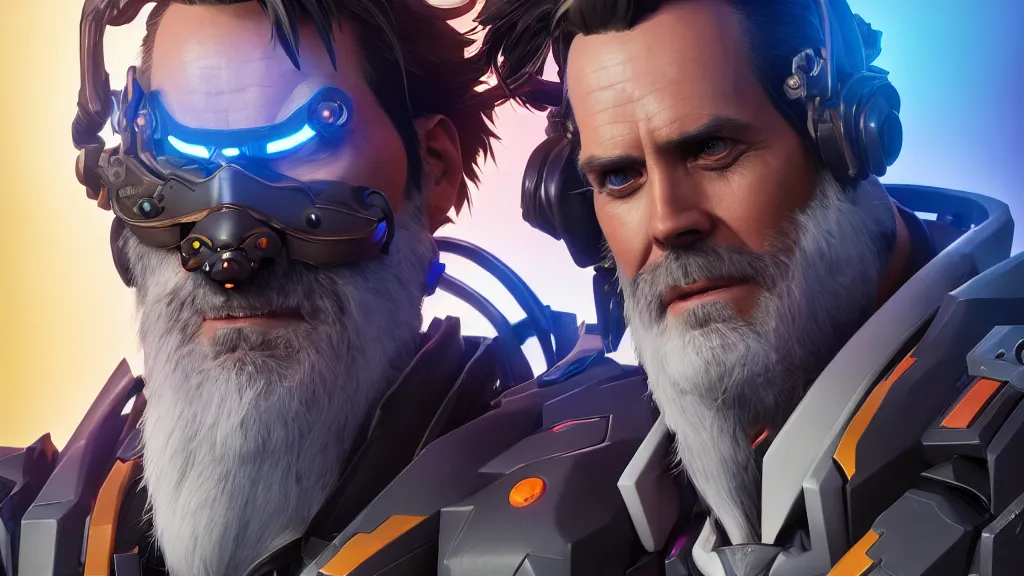 Prompt: Jim Carey as an Overwatch Character ,Wadim Kashin, artgerm, XF IQ4, f/1.4, ISO 200, 1/160s, 8K, RAW, featured in artstation, octane render, cinematic, elegant, intricate, 8k