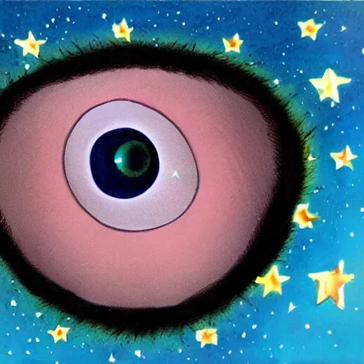 Prompt: eye filled with stars