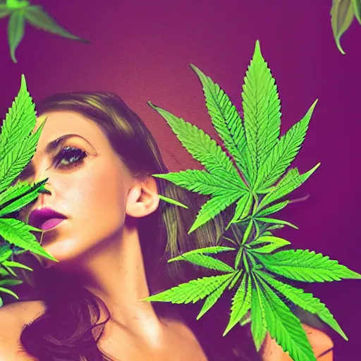 Prompt: female marijuana, epic award winning professional photography, conceptual art in the style of surrealism 8 k
