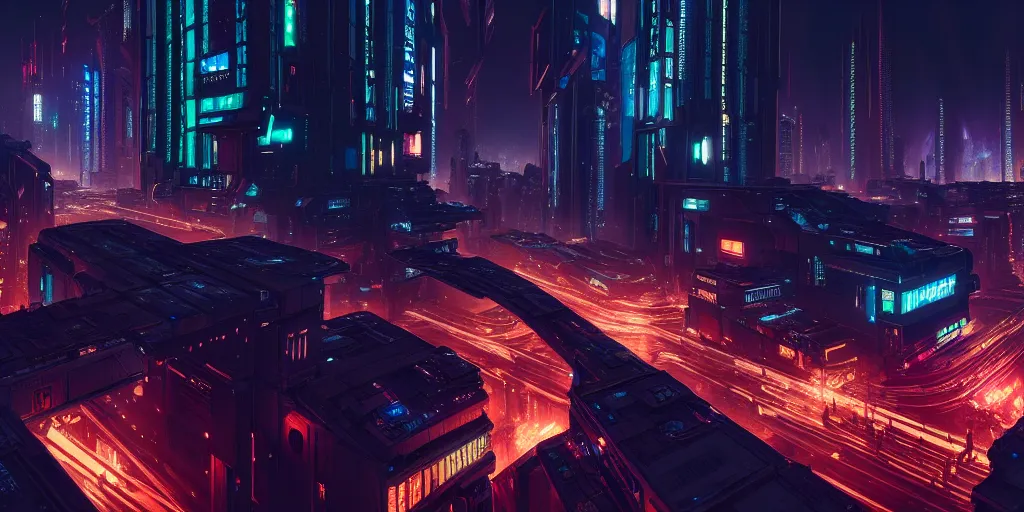 Prompt: cyberpunk city with flying cars, night, highly detailed, intricate, dynamic lighting, painting by otto dix and greg rutkowski, unreal engine, octane render, 8 k