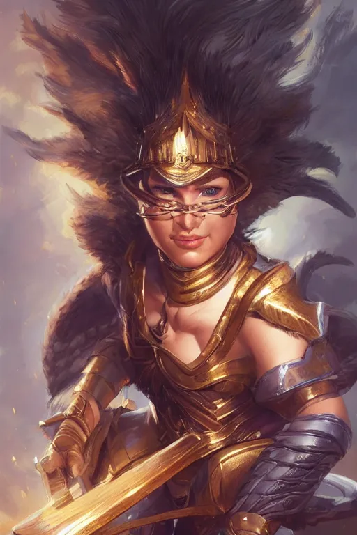 Image similar to amazon valkyrie athena, d & d, fantasy, portrait, highly detailed, headshot, digital painting, trending on artstation, concept art, sharp focus, illustration, art by artgerm and greg rutkowski and magali villeneuve