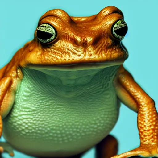 Prompt: macro hyper-realistic hypnotoad Futurama