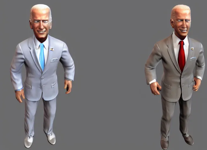 Prompt: 3 d model of joe biden character in fighting game, stylized 3 d graphics, hdr, ultra graphics, ray tracing, 4 k image