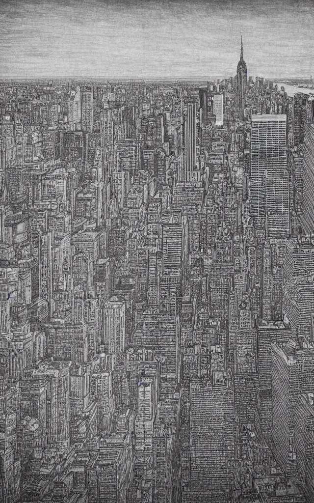 Image similar to nyc skyline drawn by davinci