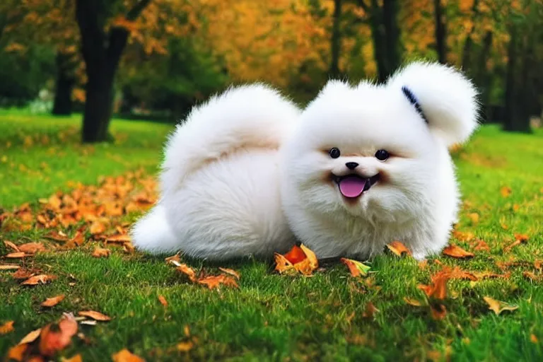 Image similar to real life pokemon, cute!!!, adorable!!!, chunky!!!, playful!!!, fluffy!!!, happy!!!, cheeky!!!, mischievous!!!, ultra realistic!!!, autumn, clear weather, golden hour, sharp focus