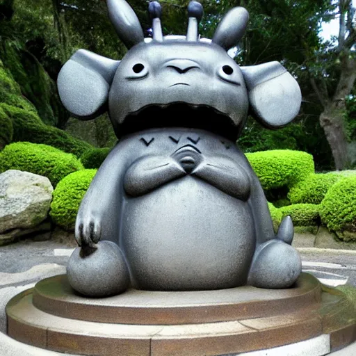 Image similar to shinto shrine statue of totoro