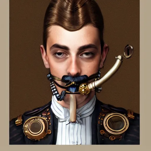 Prompt: photorealistic portrait of a steampunk royal wearing a monocle