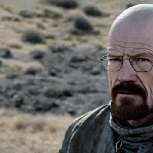 Image similar to Walter White having a cameo in Game Of Thrones, film footage