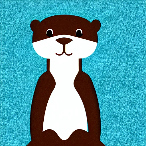 Image similar to an otter in dress, avatar image, digital art, minimalism