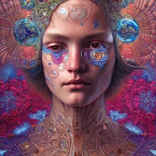 Image similar to hyper detailed masterpiece, floral pattern, jean giraud, single tear, digital art painting, matte painting, beautiful, psychedelic, artgerm, donato giancola, tom bagshaw