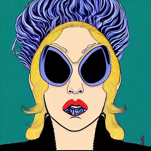 Image similar to “ lady gaga retro minimalist portrait by jean giraud, moebius starwatcher comic, 8 k ”