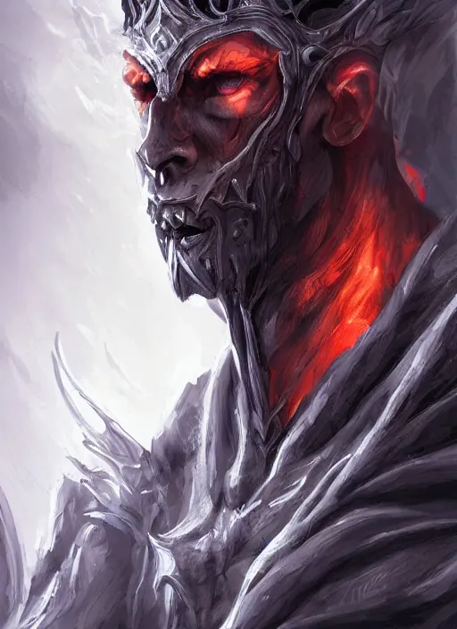 Prompt: king of the underworld character concept art, digital illustration, trending on artstation, deviantart, artgerm, epic composition, masterpiece, highly detailed, perfect face, realistic face, wlop, ross draws