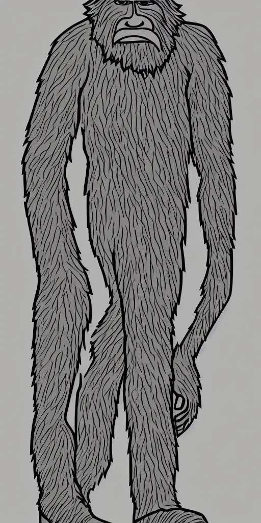 Image similar to a very simple outline of bigfoot, illustration