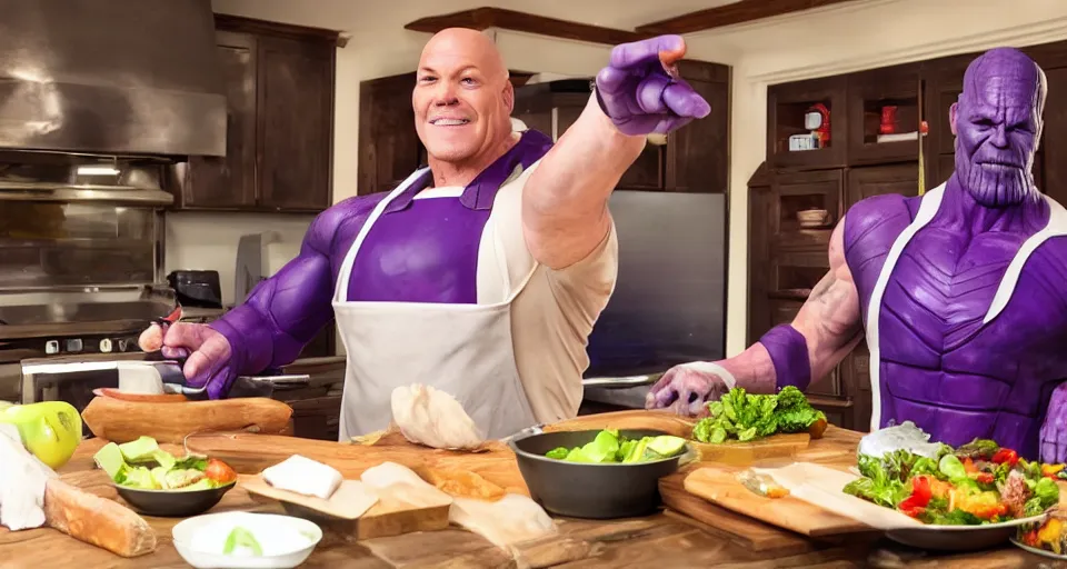 Image similar to thanos morning cooking show