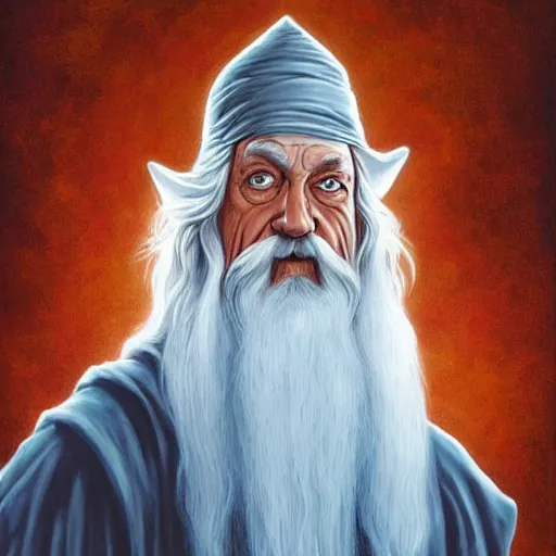 Prompt: Gandalf by Jeffrey Smith and Erin Hanson and Chad Knight