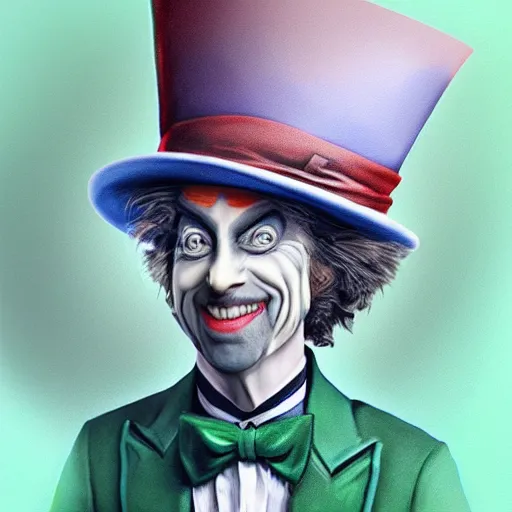 Prompt: “Mad Hatter, Alice in Wonderland, hyper realism, trending on Artstation”