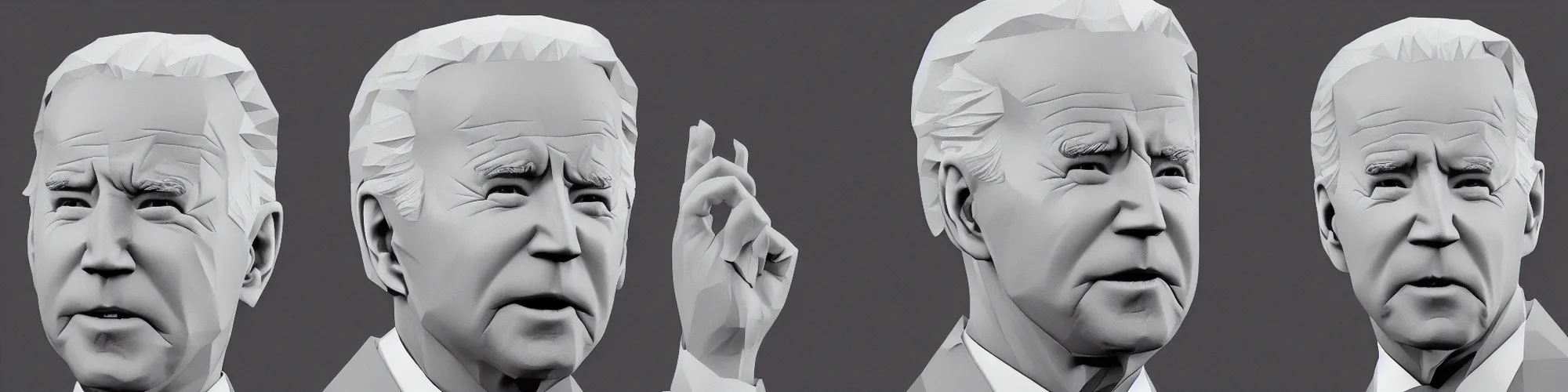 Image similar to joe biden, low poly, polygon, low poly character