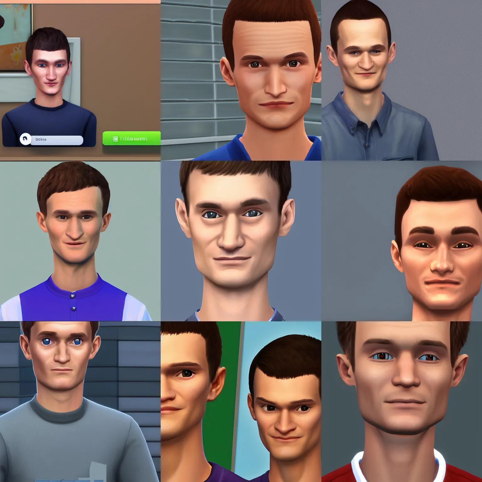 Prompt: detailed close up vitalik buterin in the sims 4