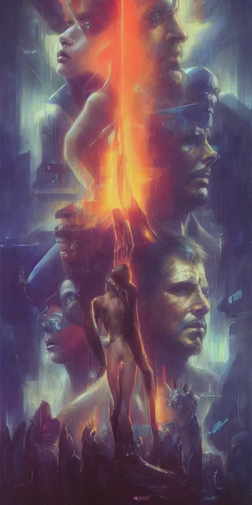 Image similar to epic masterpiece Blade Runner 2049 neon, by Edgar Maxence and Ross Tran and Michael Whelan, boris vallejo, frank frazetta