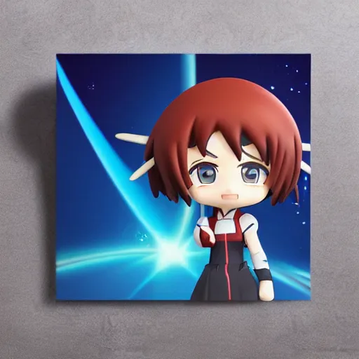 Image similar to high quality portrait flat matte painting of cute EVANGELION in the style of nendoroid and toon , flat anime style, thick painting, medium close-up