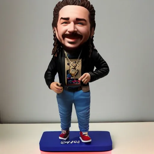 Image similar to post malone as a bobblehead figurine, ebay photo