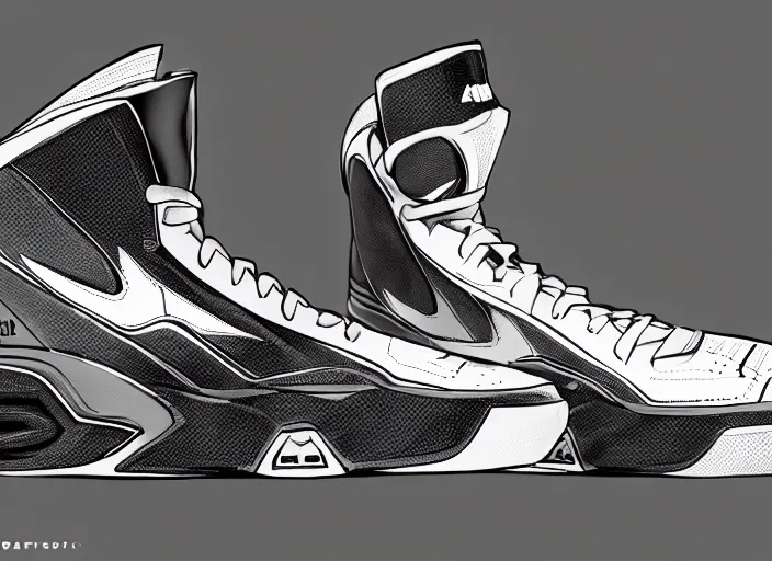 Prompt: basketball sneakers concept of cable, trending on artstation, smooth, sharp focus