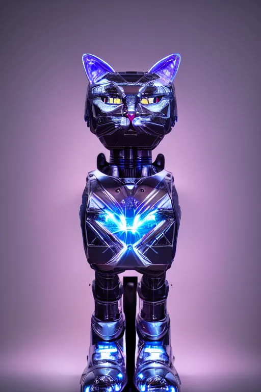 Prompt: detailed photo of the half - cybernetic robocat, symmetry, awesome exposition, very detailed, highly accurate, intricate, professional lighting diffracted lightrays, 8 k, sense of awe, science magazine cover