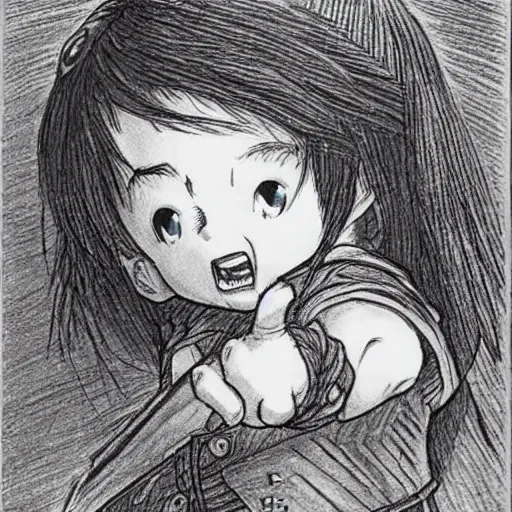 Image similar to a baby drawn by kentaro miura