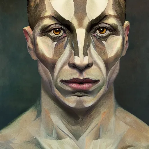 Prompt: Intricate five star Dragon facial portrait by Pablo Picasso, oil on canvas, high detail, matte finish, high contrast, 3d depth, masterpiece, artstationhd