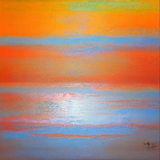 Image similar to silent beams shining through calm winds, abstract, oil on canvas, brushstrokes,