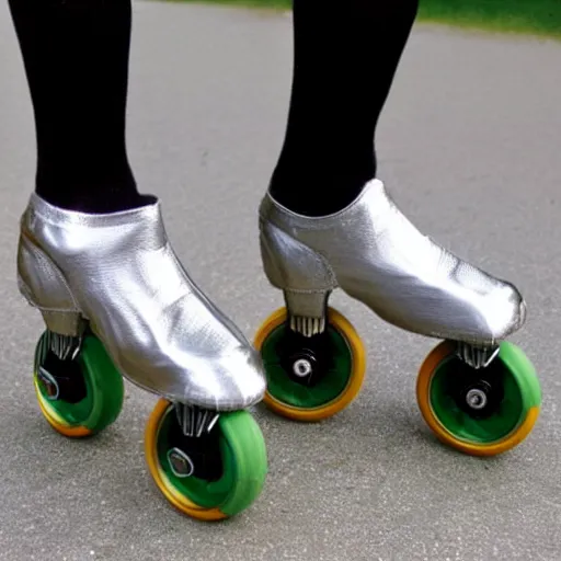 Prompt: a 1 9 8 0 s pair of rollerskates