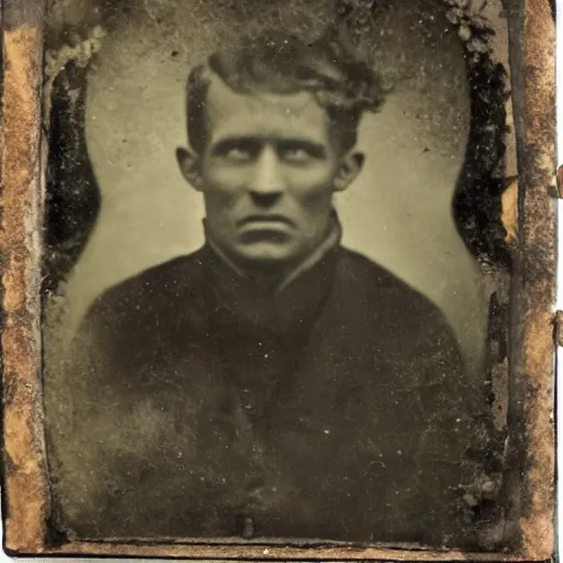 Image similar to tintype flash photo of a nightmare