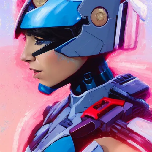 Image similar to a portrait of a stunning beautiful elite gal gadot gundam pilot, with an intricate, detailed, urban inspired hiphop afro futuristic helmet, vector behance hd jesper ejsing, rhads, makoto shinkai, lois van baarle, ilya kuvshinov, rossdraws, hd, 3 2 k, ilya kuvshinov, gustav klimt