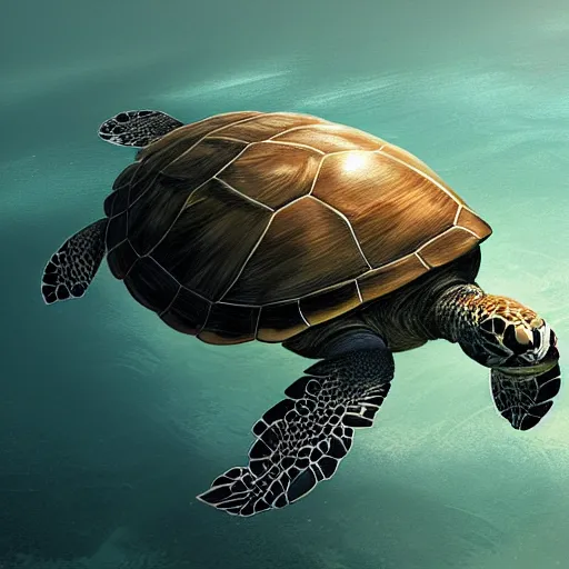 Prompt: a turtle in the sea, cute, minimalistic drawing, unreal engine, 8 k resolution, digital painting, by wlop, greg rutkowski