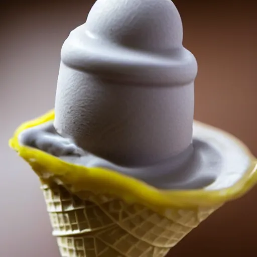 Image similar to mysterious levitating ice cream cone of a very strange flavor that comes with an unusual surprise