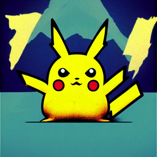 Image similar to Pop Art Surreal Horror Pikachu