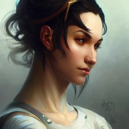 Prompt: beautiful, strong, mixed race, female, face, head shot, fantasy, highly detailed, digital painting, artstation, concept art, smooth, sharp focus, illustration, art by artgerm and greg rutkowski and alphonse mucha