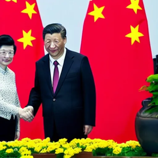 Image similar to xi jinping shaking hands with tsai ing - wen