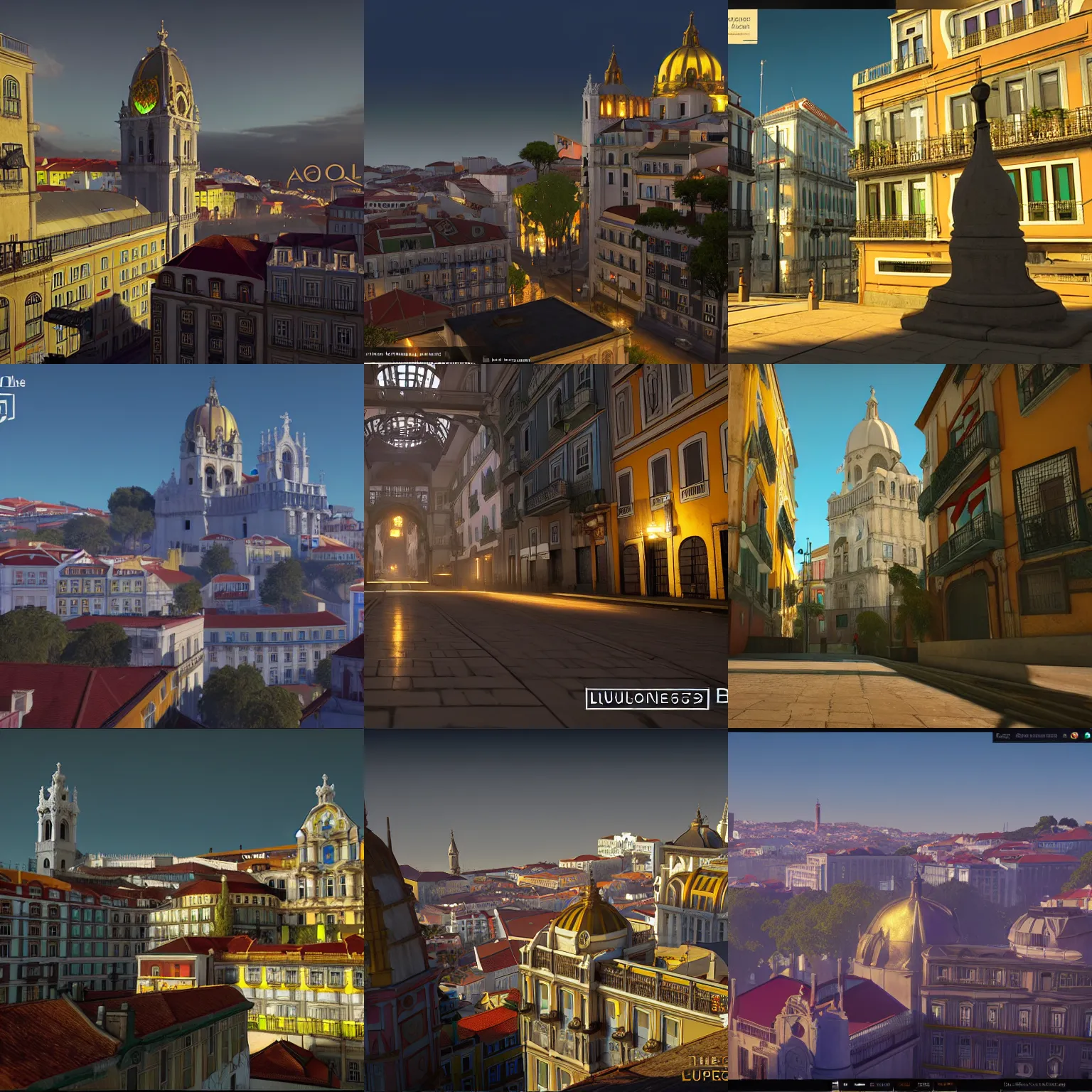 Prompt: The City of Lisbon, Unreal Engine 5.1 With Lumen and Volumetrics, alphonse mucha